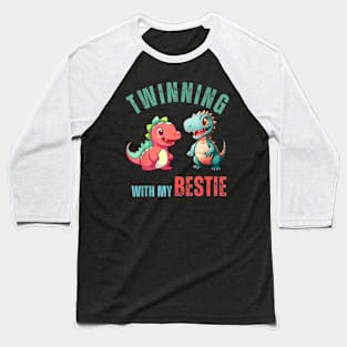 Twinning With My Bestie Twins Day Friends Kids Baseball T-Shirt